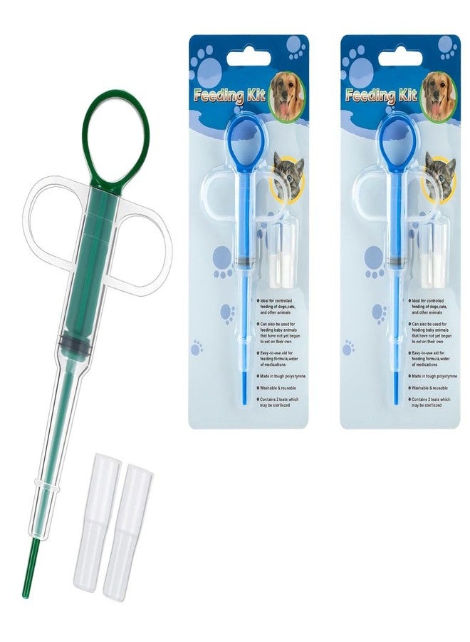 PET FUN مجموعة توزيع وإطعام الأدوية للحيوانات الأليفة من بيت فن - أداة سهلة لتوزيع الأدوية السائلة للكلاب والقطط والحيوانات الأليفة الصغيرة | أداة حقن فموية قابلة لإعادة الاستخدام وآمنة وخالية من التوتر برأس سيليكون (عبوة من قطعتين) - Image 1